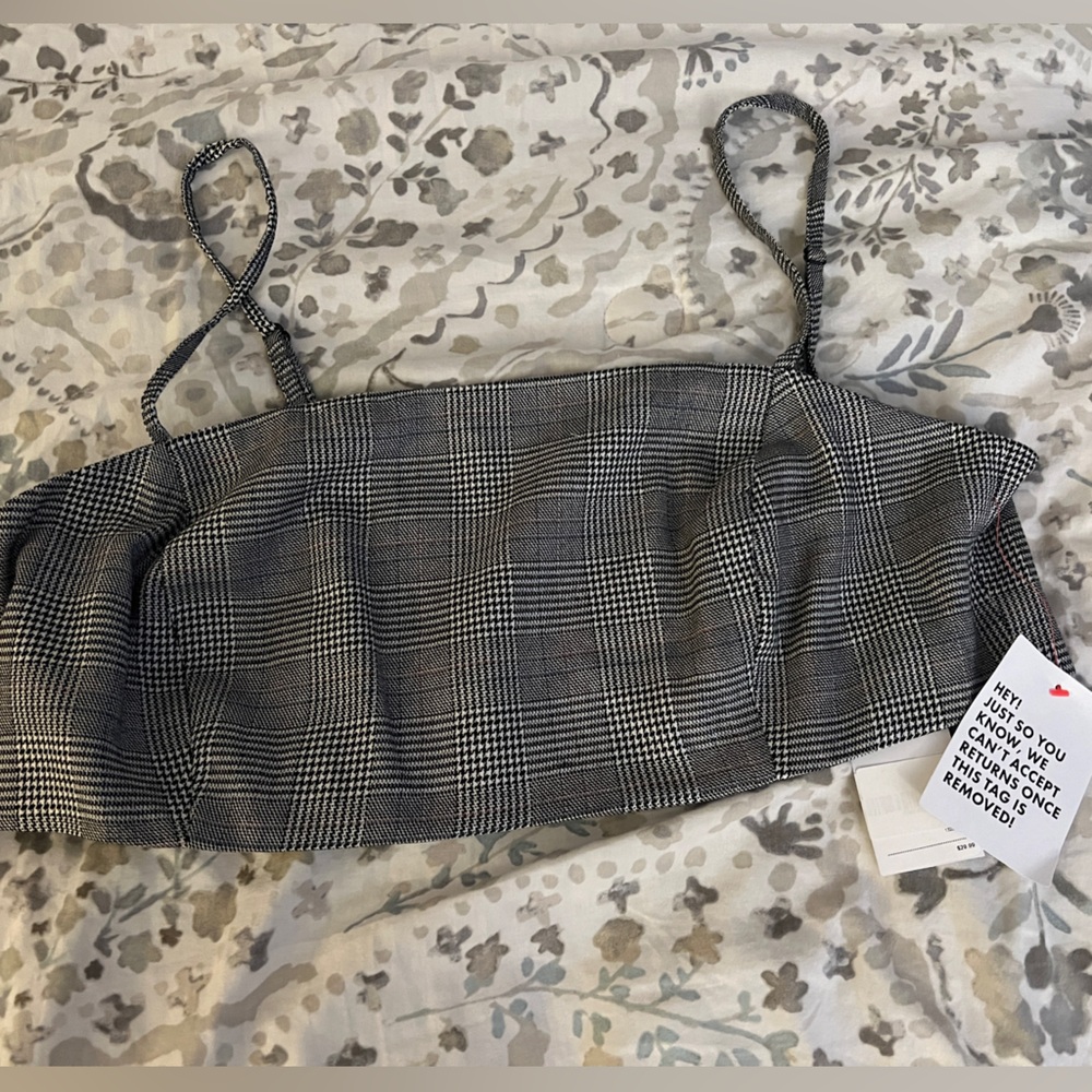 Free with purchase ASOS design plaid crop vest New